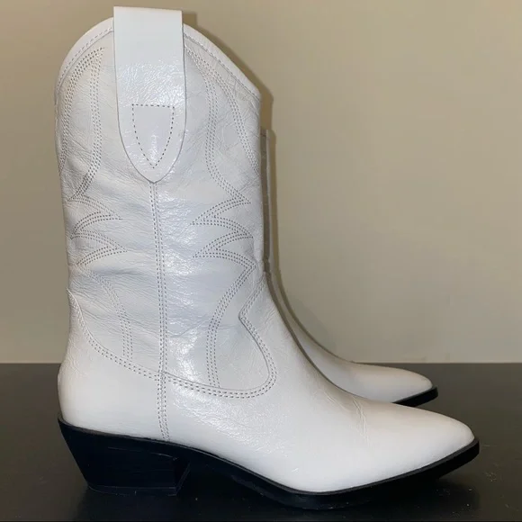Rebecca Minkoff Kaiegan Cowboy Boots White NIB 5 - Picture 3 of 8